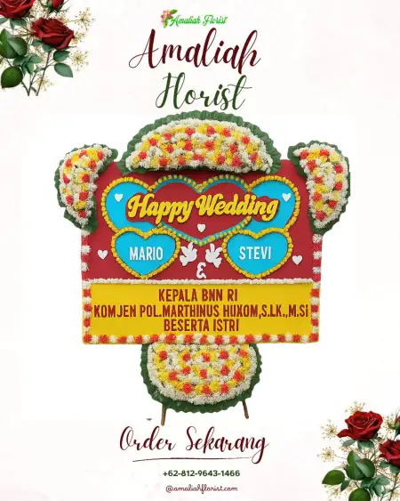 Papan Bunga Pernikahan Obi